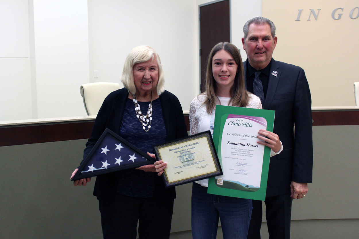 Interview a Veteran Contest's 8th Grade 3rd Place Winner Samantha Hassel